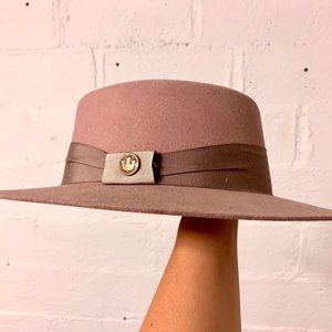 Goorin Bros Mauve Wide Brim Fedora Hat